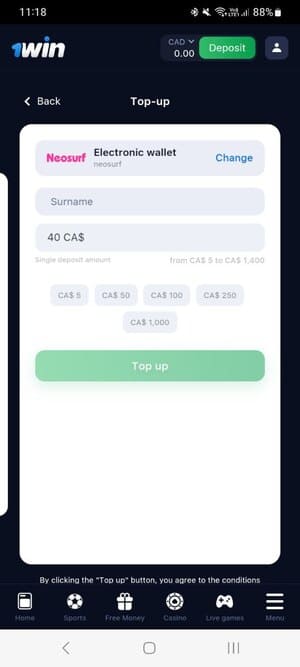 Jinsi ya Kuweka Pesa kwa Kutumia M-Pesa kwenye 1Win